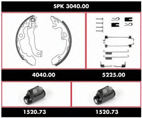 Комплект тормозов, барабанный тормозной механизм WOKING SPK 3040.00