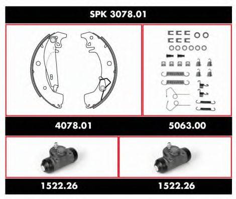 Комплект тормозов, барабанный тормозной механизм WOKING SPK 3078.01