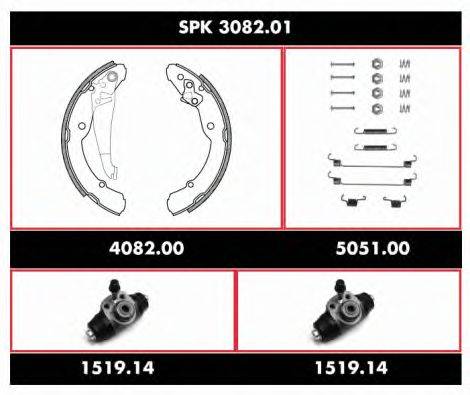 Комплект тормозов, барабанный тормозной механизм WOKING SPK 3082.01