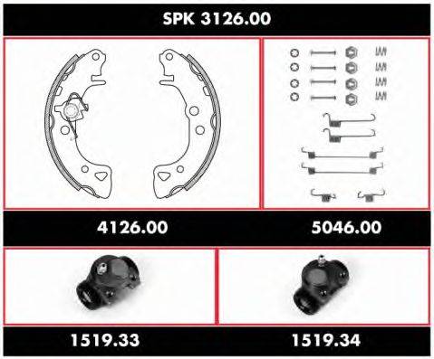 Комплект тормозов, барабанный тормозной механизм WOKING SPK 3126.00