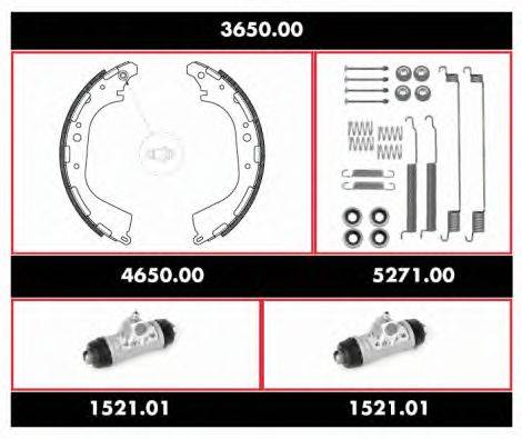 Комплект тормозов, барабанный тормозной механизм REMSA 365000