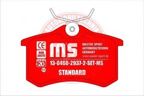 Комплект тормозных колодок, дисковый тормоз MASTER-SPORT 13-0460-2937-2-SET-MS