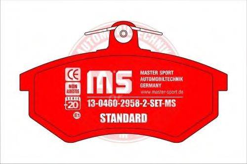 Комплект тормозных колодок, дисковый тормоз MASTER-SPORT 13-0460-2958-2-SET-MS