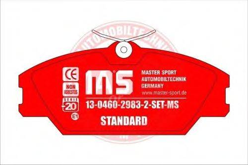 Комплект тормозных колодок, дисковый тормоз MASTER-SPORT 13-0460-2983-2-SET-MS