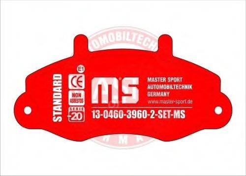 Комплект тормозных колодок, дисковый тормоз MASTER-SPORT 13-0460-3960-2-SET-MS