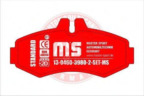 Комплект тормозных колодок, дисковый тормоз MASTER-SPORT 13-0460-3980-2-SET-MS