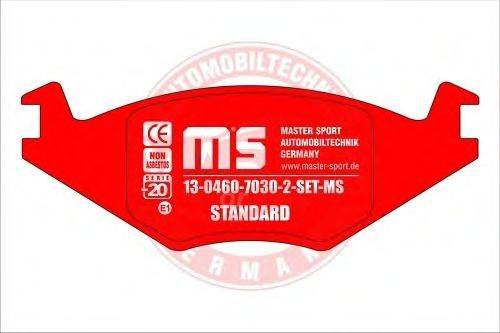 Комплект тормозных колодок, дисковый тормоз MASTER-SPORT 13-0460-7030-2-SET-MS