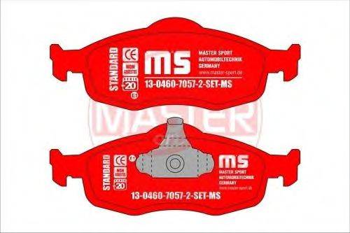 Комплект тормозных колодок, дисковый тормоз MASTER-SPORT 13-0460-7057-2-SET-MS