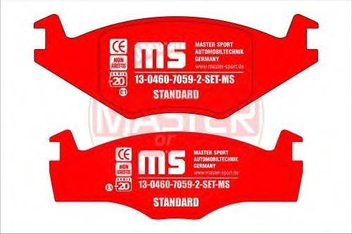 Комплект тормозных колодок, дисковый тормоз MASTER-SPORT 13-0460-7059-2-SET-MS