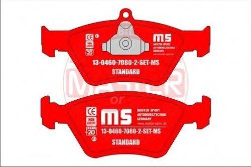 Комплект тормозных колодок, дисковый тормоз MASTER-SPORT 13-0460-7080-2-SET-MS