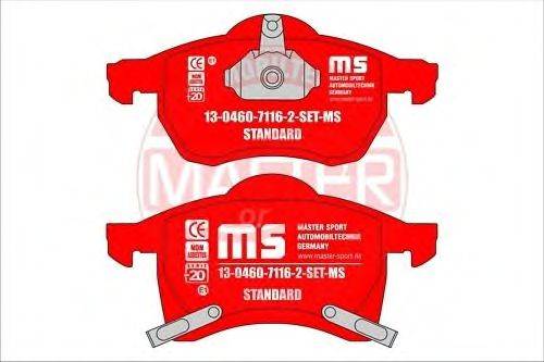 Комплект тормозных колодок, дисковый тормоз MASTER-SPORT 13-0460-7116-2-SET-MS