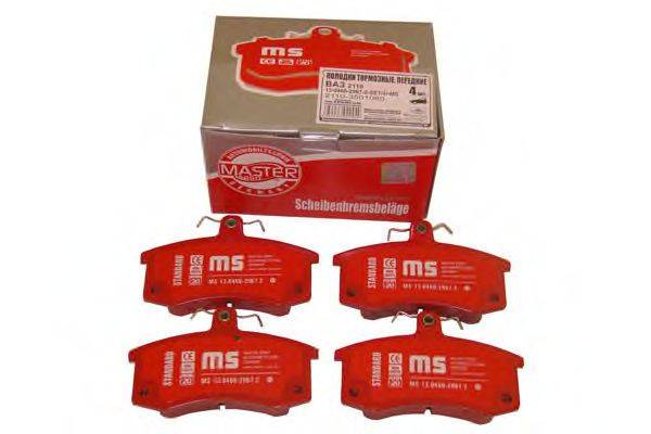 Комплект тормозных колодок, дисковый тормоз MASTER-SPORT 13-0460-2967-2E-SET4MS