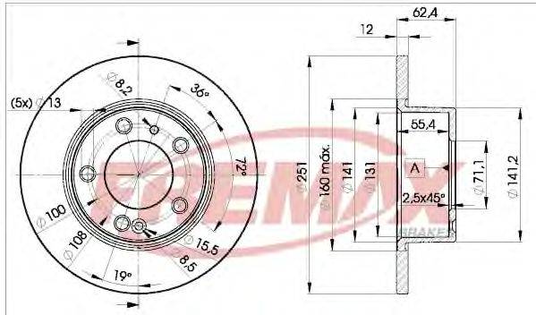 Тормозной диск FREMAX BD1796