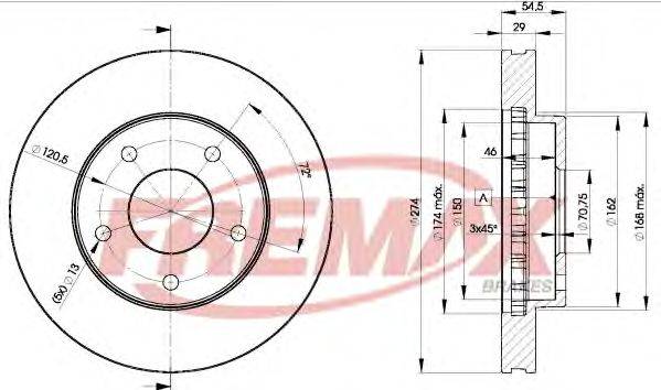 Тормозной диск FREMAX BD-3966