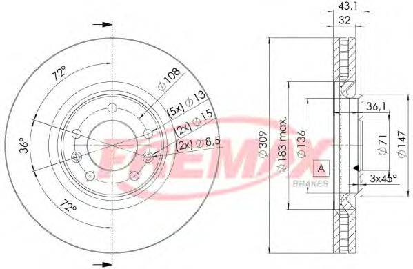 Тормозной диск FREMAX BD4687