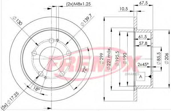 Тормозной диск FREMAX BD8680