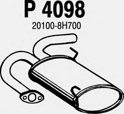 Глушитель выхлопных газов конечный FENNO P4098
