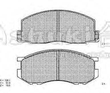 Комплект тормозных колодок, дисковый тормоз ASHUKI T11205
