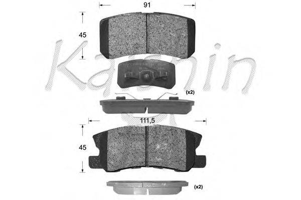 Комплект тормозных колодок, дисковый тормоз KAISHIN D6106