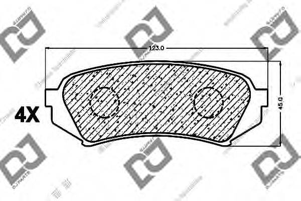 Комплект тормозных колодок, дисковый тормоз DJ PARTS BP1006