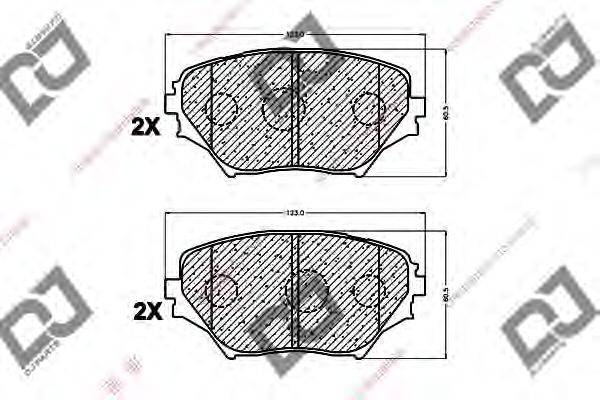 Комплект тормозных колодок, дисковый тормоз DJ PARTS BP1011