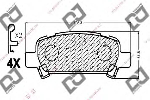 Комплект тормозных колодок, дисковый тормоз DJ PARTS BP1039