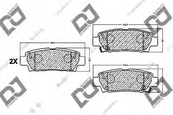 Комплект тормозных колодок, дисковый тормоз DJ PARTS BP1068