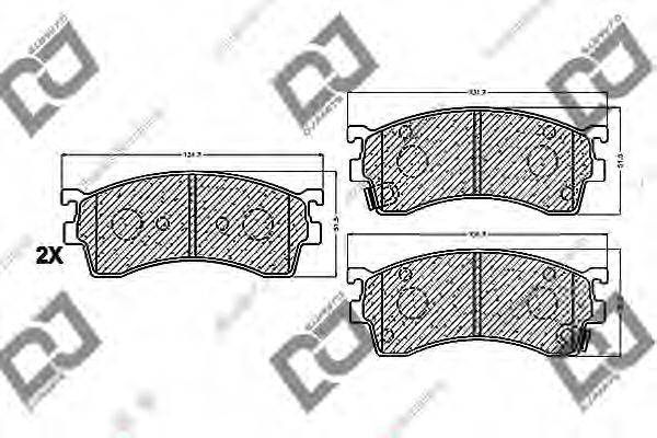 Комплект тормозных колодок, дисковый тормоз DJ PARTS BP1084