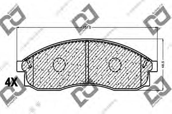 Комплект тормозных колодок, дисковый тормоз DJ PARTS BP1160