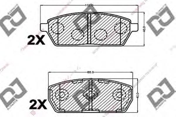 Комплект тормозных колодок, дисковый тормоз DJ PARTS BP1165