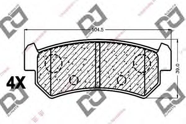 Комплект тормозных колодок, дисковый тормоз DJ PARTS BP1172