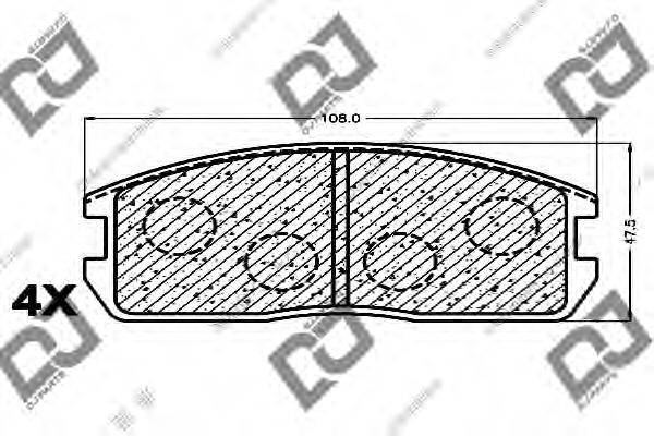 Комплект тормозных колодок, дисковый тормоз DJ PARTS BP1192