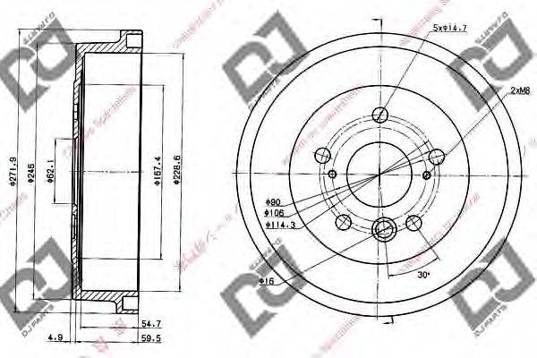 Тормозной барабан DJ PARTS BR1026