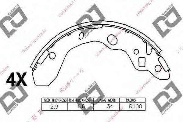 Комплект тормозных колодок DJ PARTS BS1016