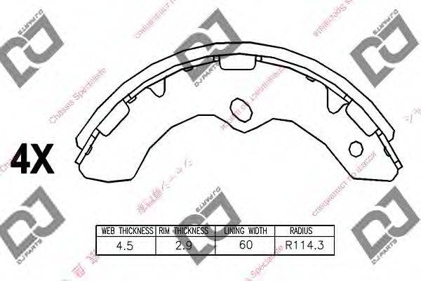 Комплект тормозных колодок DJ PARTS BS1034