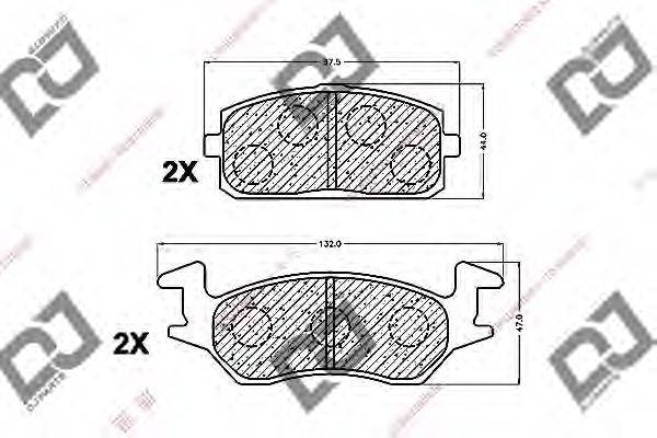 Комплект тормозных колодок, дисковый тормоз DJ PARTS BP1197