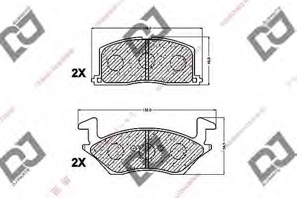 Комплект тормозных колодок, дисковый тормоз DJ PARTS BP1199