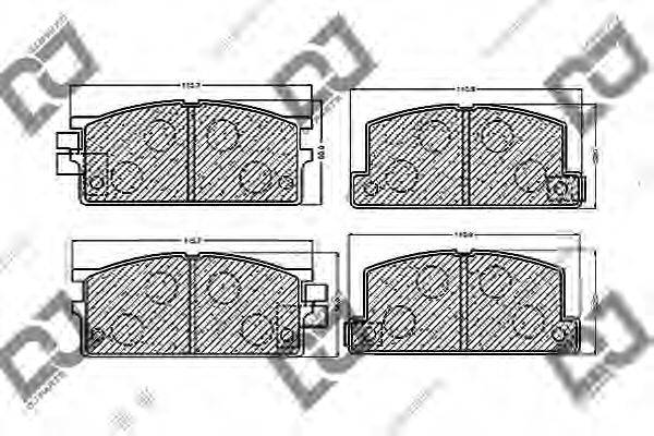 Комплект тормозных колодок, дисковый тормоз DJ PARTS BP1198