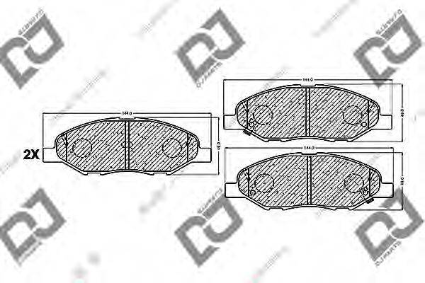 Комплект тормозных колодок, дисковый тормоз DJ PARTS BP1207