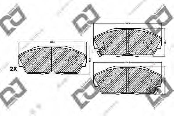 Комплект тормозных колодок, дисковый тормоз DJ PARTS BP1226