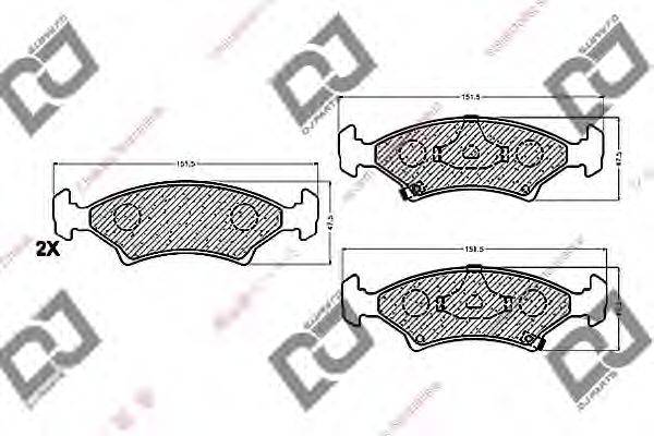 Комплект тормозных колодок, дисковый тормоз DJ PARTS BP1229