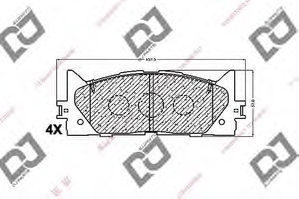 Комплект тормозных колодок, дисковый тормоз DJ PARTS BP1230