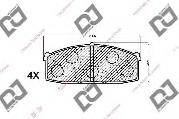 Комплект тормозных колодок, дисковый тормоз DJ PARTS BP1231