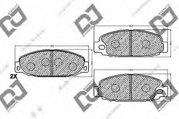 Комплект тормозных колодок, дисковый тормоз DJ PARTS BP1242
