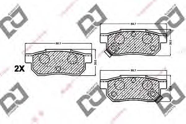 Комплект тормозных колодок, дисковый тормоз DJ PARTS BP1252