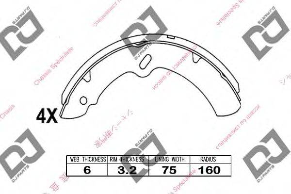 Комплект тормозных колодок DJ PARTS BS1067