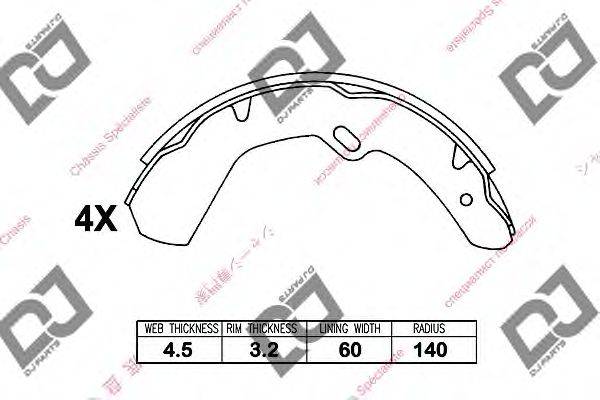 Комплект тормозных колодок DJ PARTS BS1106