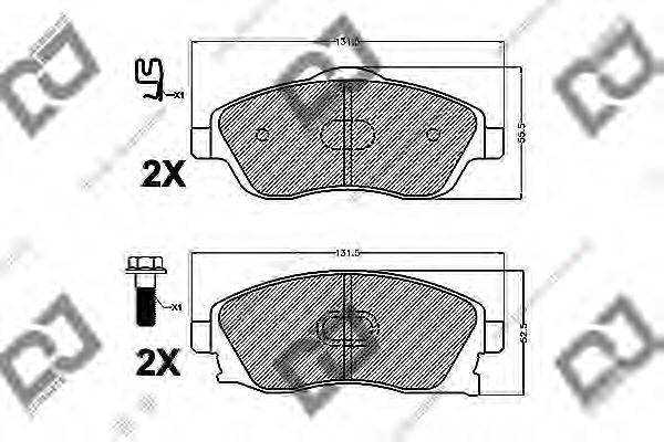 Комплект тормозных колодок, дисковый тормоз DJ PARTS BP1291