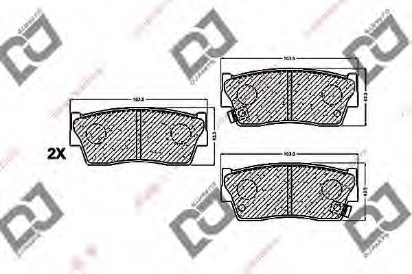 Комплект тормозных колодок, дисковый тормоз DJ PARTS BP1293