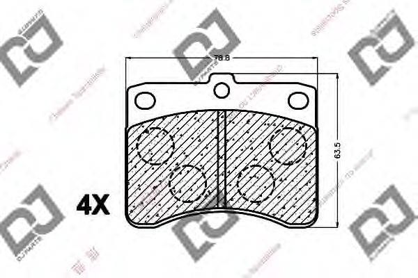 Комплект тормозных колодок, дисковый тормоз DJ PARTS BP1306